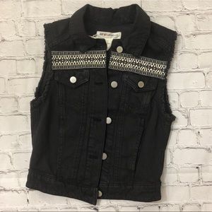 NWT H&M Coachella Black Jean Vest